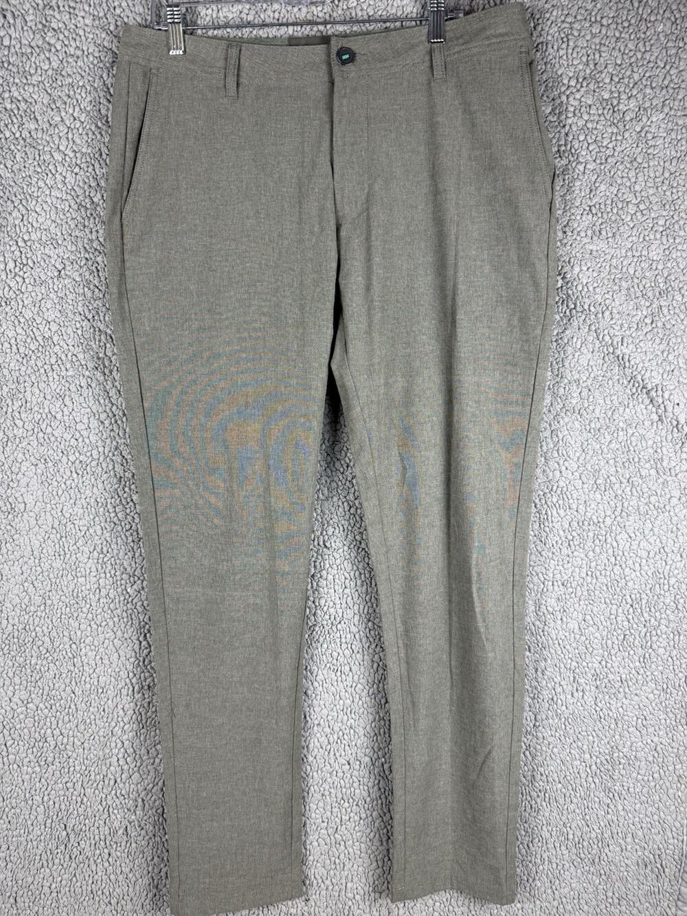 Linksoul Boardwalker Golf Pants Mens size 34R Gray Stretch Performance Chino